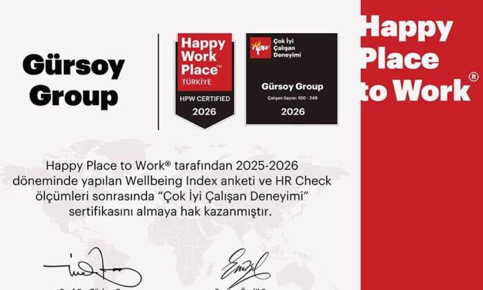 Gürsoy Grup, “Türkiye’nin En Mutlu İş Yerleri 2026” Listesinde: İnsan Odaklı Kültür, Yeni Ödüllerle Taçlandı